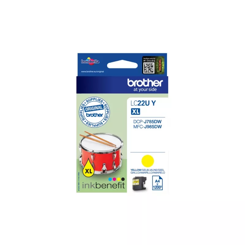 Brother LC22UY inktpatroon 1 st. origineel hoge (XL) capaciteit geel