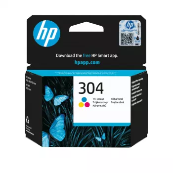 HP 304 driekleuren originele inktpatroon, cyaan, magenta, geel, 1 st., 100 pagina's