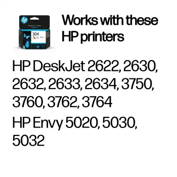 HP 304 driekleuren originele inktpatroon, cyaan, magenta, geel, 1 st., 100 pagina's