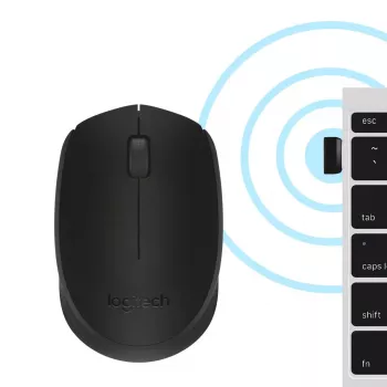 Draadloze optische muis Logitech B170 RF, voor beide handen, 3 knoppen, zwart, 10 m bereik, tot 12 maanden batterijduur