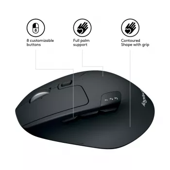 LOGITECH M720 Triathlon Multi-Device draadloze muis - zwart