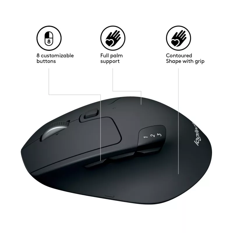 LOGITECH M720 Triathlon Multi-Device draadloze muis - zwart