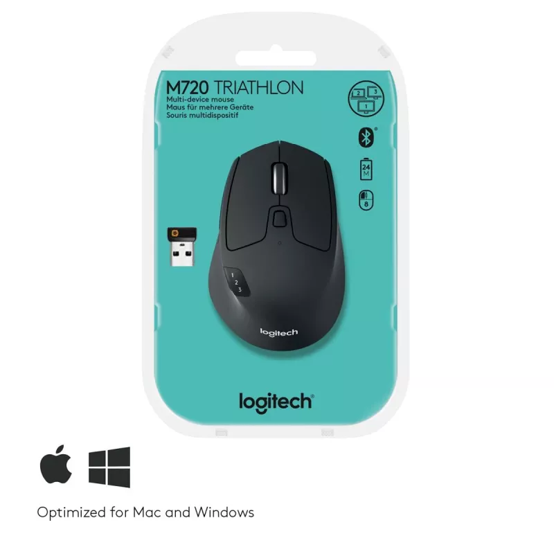 LOGITECH M720 Triathlon Multi-Device draadloze muis - zwart