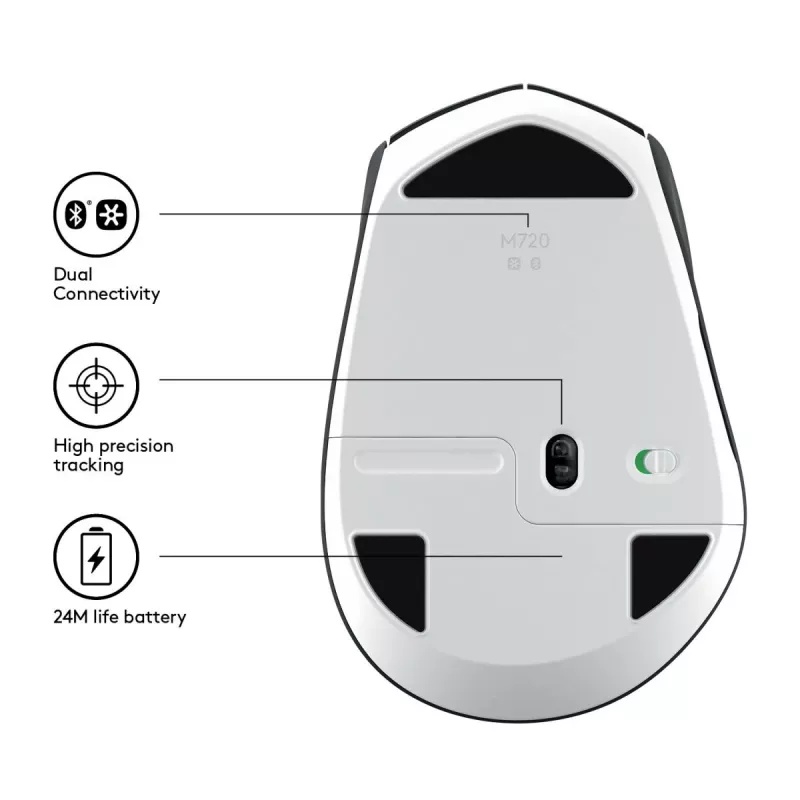 LOGITECH M720 Triathlon Multi-Device draadloze muis - zwart