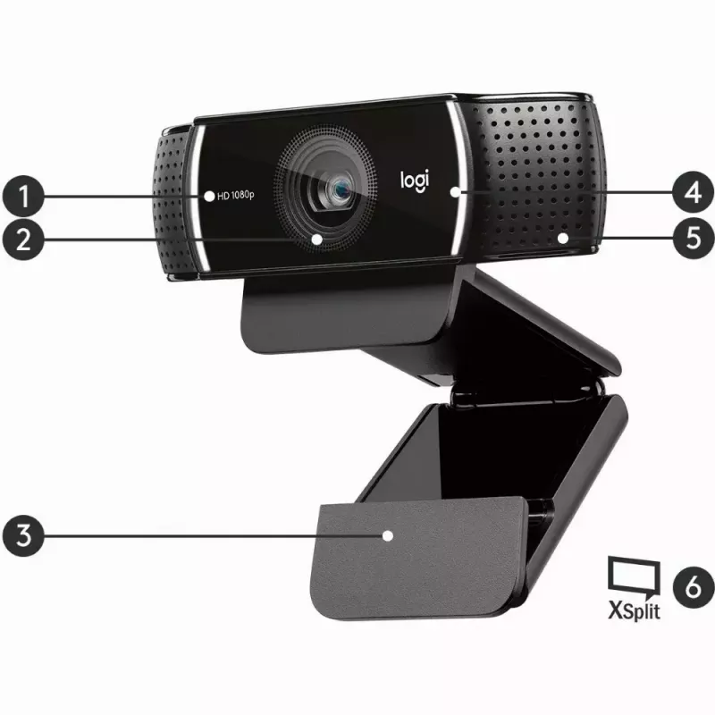 Logitech C922 1920 x 1080 pixels USB zwart webcam