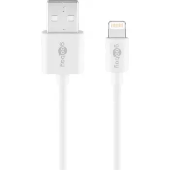 Oplaad- en synchronisatiekabel GOOBAY Lightning naar USB A 1 m, 5W / 1A, wit