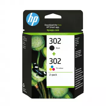 HP 302 2-pack zwart/tricolor originele inktcartridges