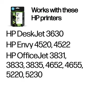 HP 302 2-pack zwart/tricolor originele inktcartridges