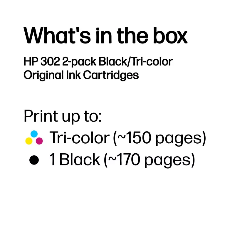 HP 302 2-pack zwart/tricolor originele inktcartridges