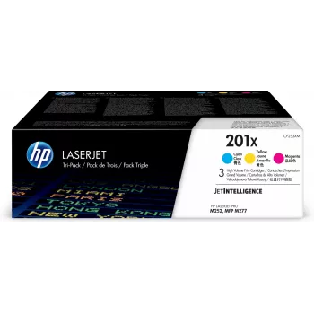 HP 201X 3-pack High Yield cyaan/magenta/geel originele LaserJet tonercartridges
