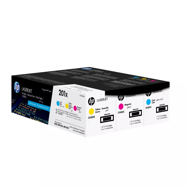 HP 201X 3-pack High Yield cyaan/magenta/geel originele LaserJet tonercartridges