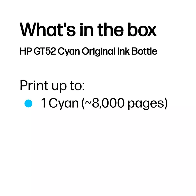 HP GT52 cyaan originele inktfles