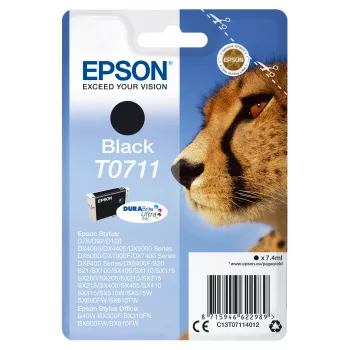 Epson Cheetah singlepack zwart T0711 DURABrite Ultra inkt