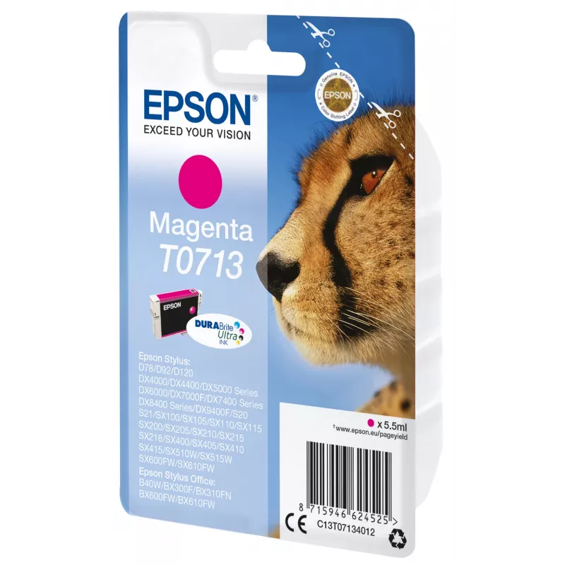 Epson singlepack magenta T0713 DURABrite Ultra inkt