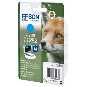 Epson Fox singlepack cyaan T1282 DURABrite Ultra inkt, cyaan, 3,5 ml, 1 st., 260 pagina's