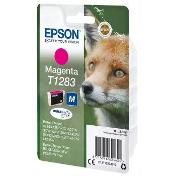 Epson Fox singlepack magenta T1283 DURABrite Ultra inkt, magenta, pigmentinkt, 3,5 ml, 1 st., 160 pagina's