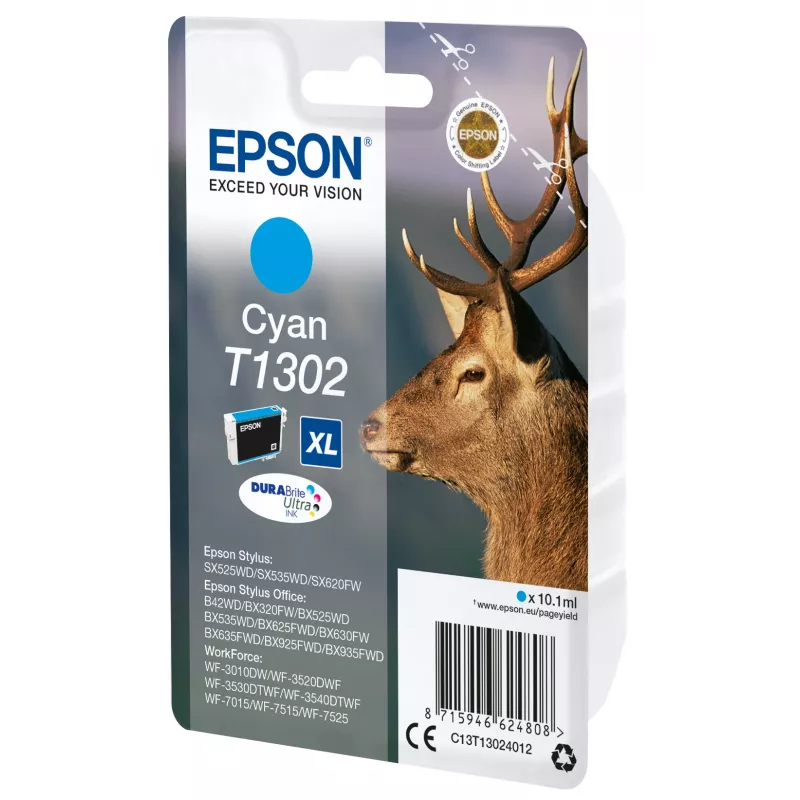 Epson Stag singlepack cyaan T1302 DURABrite Ultra inkt