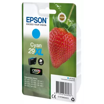 Epson Strawberry singlepack cyaan 29XL Claria Home inkt, hoog (XL) bereik, cyaan, 6,4 ml, 1 st., 450 pagina's