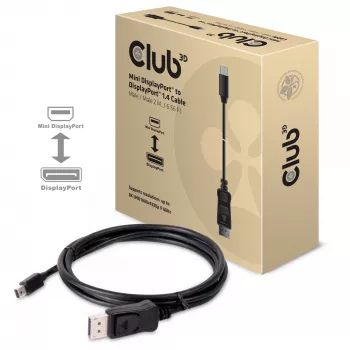 Club 3D CAC-1115 Mini DisplayPort 1.4-naar-DisplayPort 1.4-kabel, HBR3, 8K60Hz, 2 m, zwart