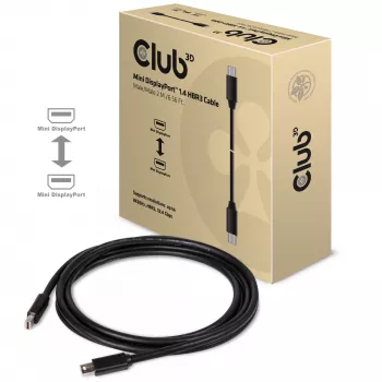Club 3D CAC-1164 Mini DisplayPort 1.4-kabel, HBR3, 8K60Hz, male/male, 2 m, zwart