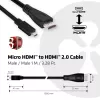 Club 3D CAC-1351 Micro HDMI-naar-HDMI 2.0-kabel, 4K60Hz, male/male, 1 m, zwart