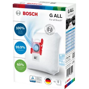 Stofzuigeraccessoire Bosch BBZ 41FGALL — 4 stofzakken en 1 filter, gewicht 0,14 kg, compacte verpakking