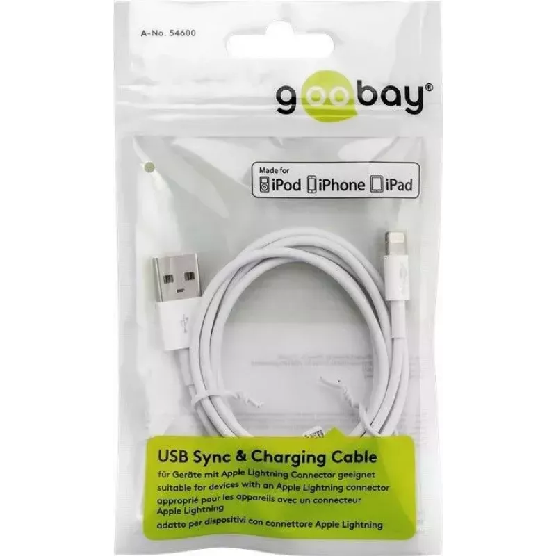 Lightning USB-oplaad- en synchronisatiekabel Goobay 72905