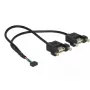 USB-kabel DeLOCK 84832 USB 2.0 0,25 m 2 x USB A zwart