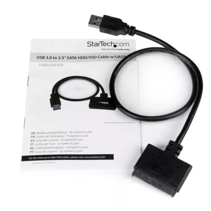 StarTech.com SATA-naar-USB-kabel met UASP, zwart, 6 Gbit/s, CE, FCC, 0 – 60 °C, -10 – 70 °C, 49 mm