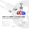 CLUB3D USB C naar HDMI™ 2.0 UHD-kabel actief 1,8 m / 5,9 ft