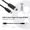 CLUB3D USB 3.1 Gen2 Type-C naar Type-B kabel mannelijk/mannelijk, 1 m / 3.3 ft