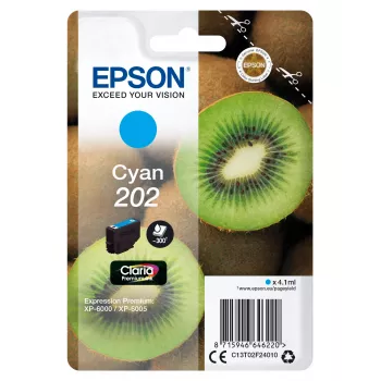 EPSON-inktcartridge singlepack kiwi cyaan 202 Claria Premium Ink 4,1 ml