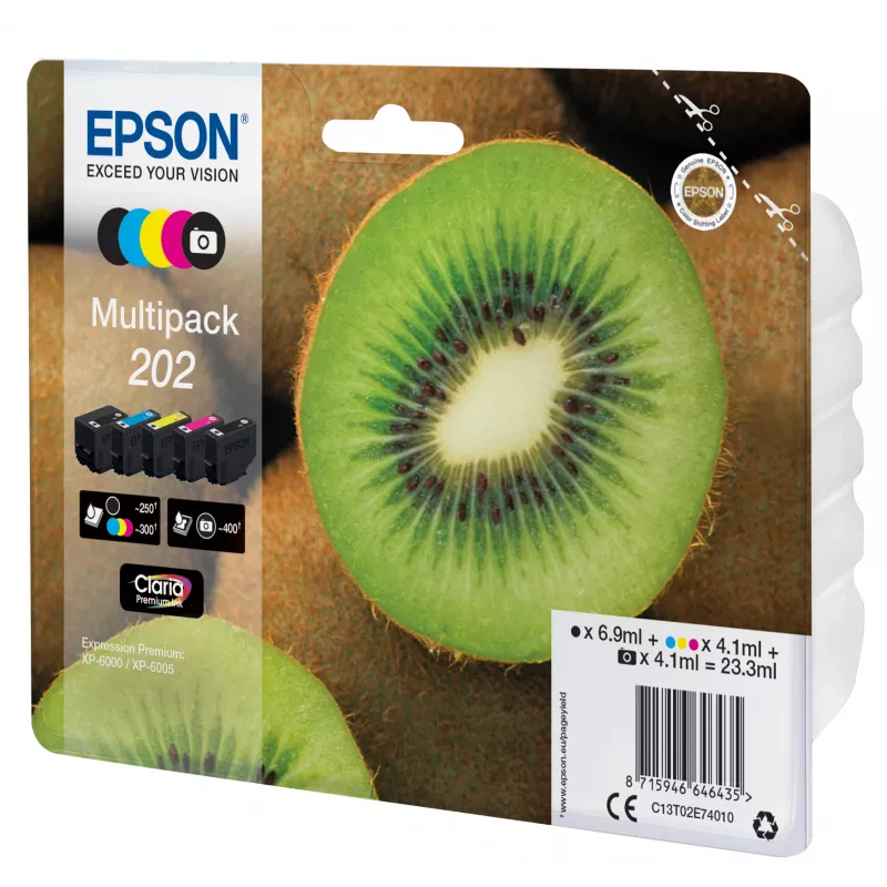 Epson kiwi multipack 5 kleuren 202 Claria Premium inkt