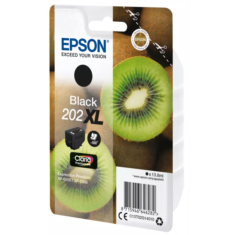 Epson kiwi singlepack zwart 202XL Claria Premium inkt