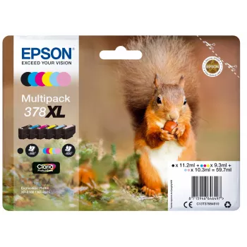 Epson eekhoorn multipack 6 kleuren 378XL Claria Photo HD inkt