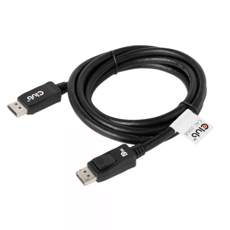 Club 3D CAC-2068 DisplayPort 1.4-kabel, HBR3, 32,4 Gbps, 8K60Hz, M/M, 2 m, zwart