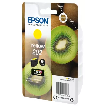 Epson kiwi singlepack geel 202 Claria Premium Ink, standaard capaciteit, geel, pigmentinkt, 4,1 ml, 1 stk., 300 pagina's