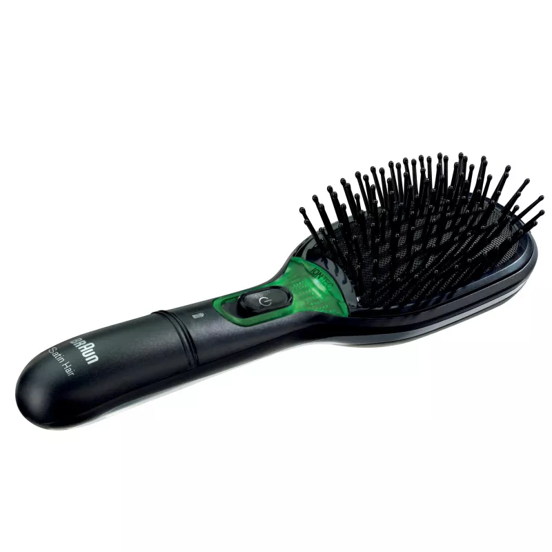 Paddle-haarborstel BRAUN BR710 voor volwassenen, zwart en groen, 175 g