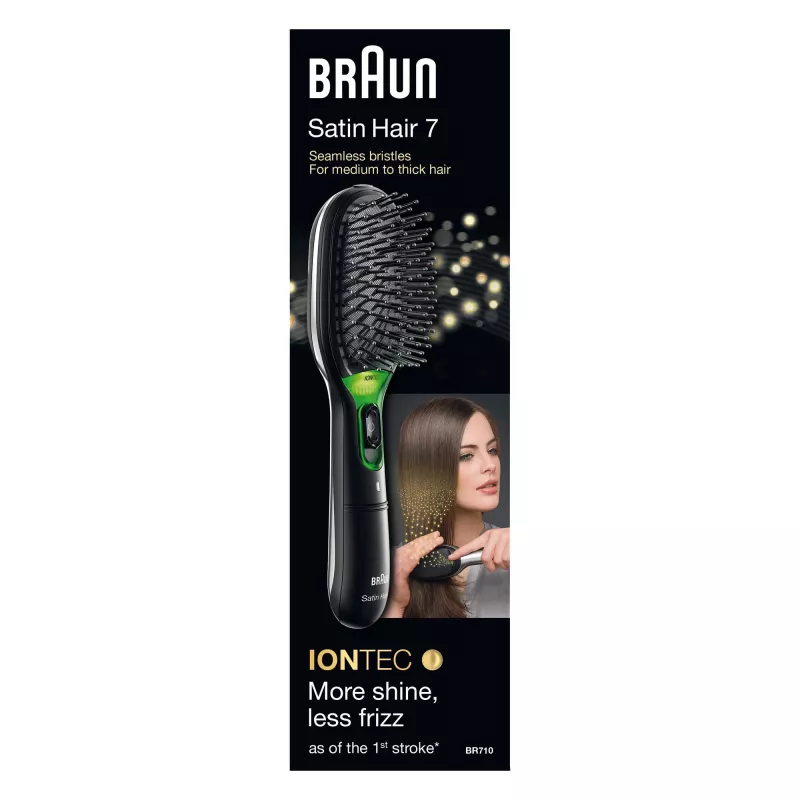 Paddle-haarborstel BRAUN BR710 voor volwassenen, zwart en groen, 175 g