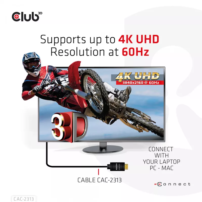 CLUB3D HDMI 2.0 4K60Hz RedMere-kabel 10m/32,8ft