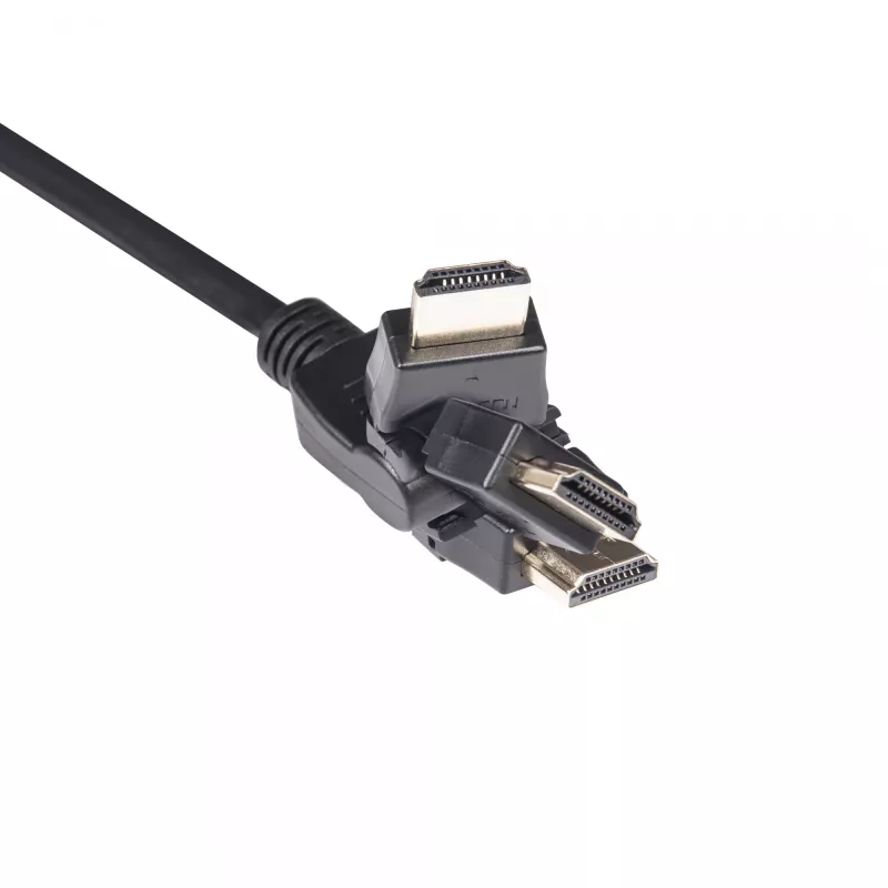 Club 3D CAC-1360 HDMI 2.0-kabel met Ethernet, 360° draaibaar, 4K60Hz UHD, M/M, 2 m, zwart