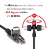 Club 3D CAC-1360 HDMI 2.0-kabel met Ethernet, 360° draaibaar, 4K60Hz UHD, M/M, 2 m, zwart