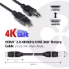 Club 3D CAC-1360 HDMI 2.0-kabel met Ethernet, 360° draaibaar, 4K60Hz UHD, M/M, 2 m, zwart