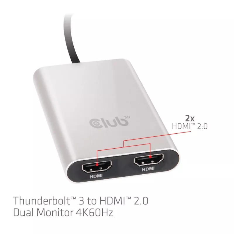 Adapter CLUB3D Thunderbolt 3 naar dual HDMI 2.0