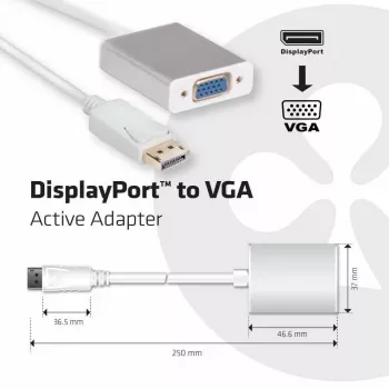 Actieve adapter DisplayPort naar VGA CLUB3D CAC-2003