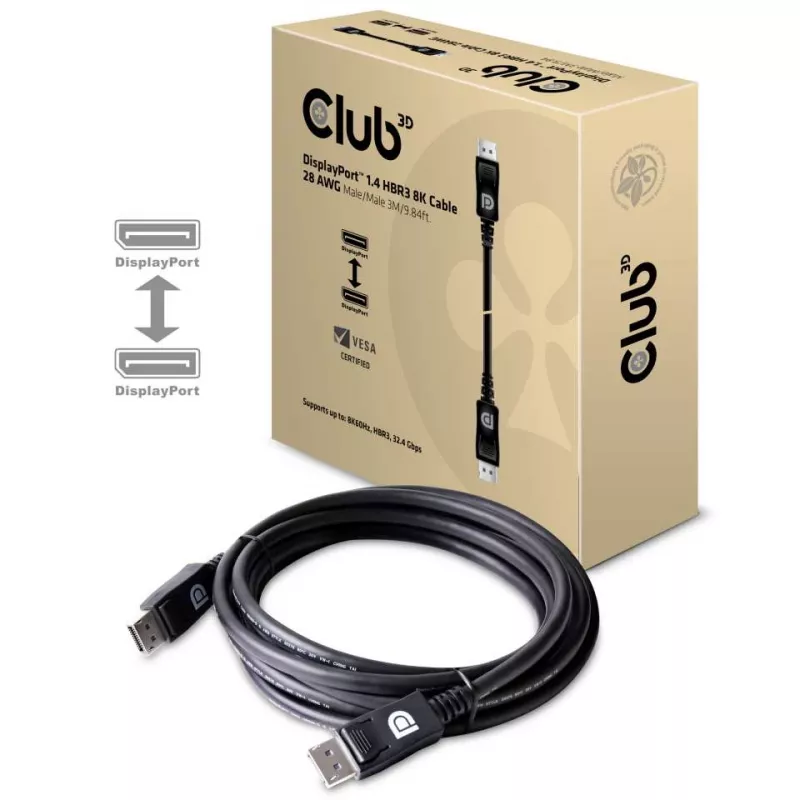 CLUB3D DisplayPort 1.4 HBR3 8K 28AWG kabel M/M 3m /9,84ft