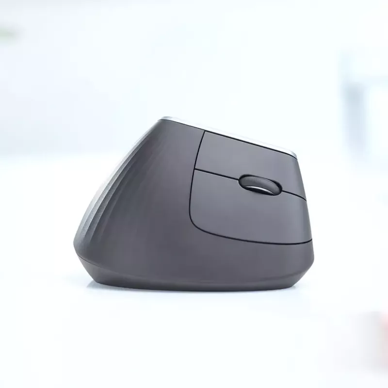 Ergonomische draadloze muis Logitech MX Vertical, MX Vertical, 4000 DPI, RF draadloos + Bluetooth, rechtshandig, grafiet, kantoorgebruik