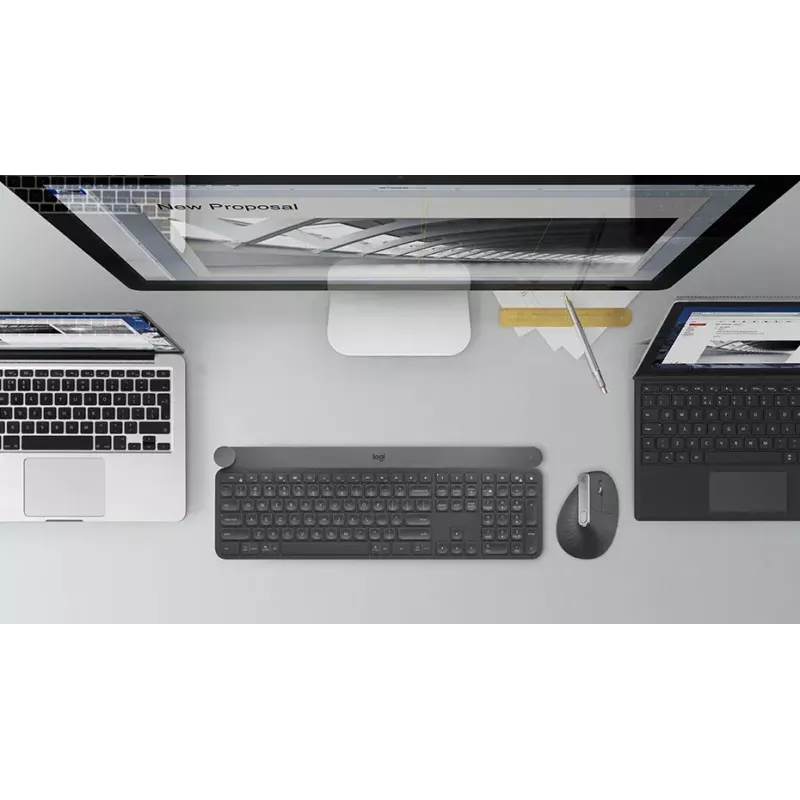 Ergonomische draadloze muis Logitech MX Vertical, MX Vertical, 4000 DPI, RF draadloos + Bluetooth, rechtshandig, grafiet, kantoorgebruik