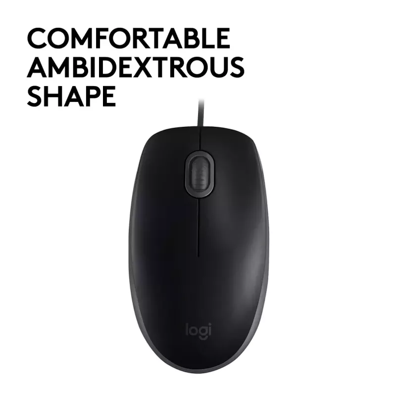 Muis Logitech B110 Silent bedraad USB zwart