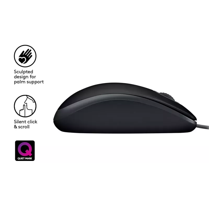Muis Logitech B110 Silent bedraad USB zwart
